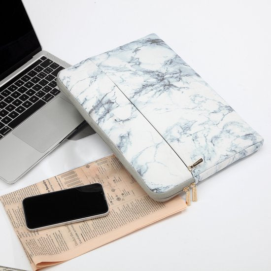 Trendfield 13 Inch Laptop Sleeve for Macbook Air & Pro - Sleeve 13.3 Inch Laptop Sleeve - White Marble