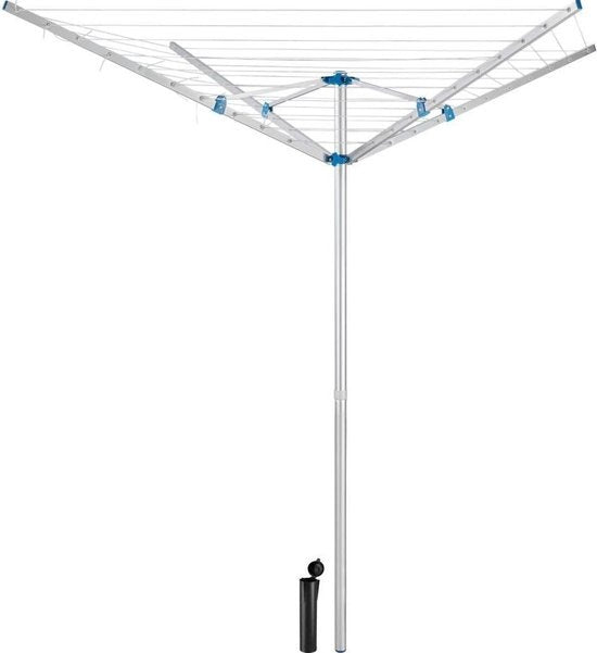 Étendoir à linge, TecTake, en Aluminium, Poignées pliables, Séchoir rotatif, 150 x 150 x 196 cm