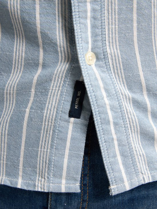 Petrol Industries - Chemise rayée pour homme Turtlevista - Bleu - Taille S
