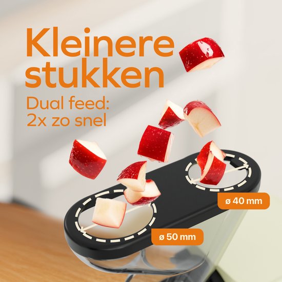 KitchenBrothers Slowjuicer - Mini presse-agrumes - Presse-légumes et fruits - Alimentation 40 mm et 50 mm - 400 ml - Campagne