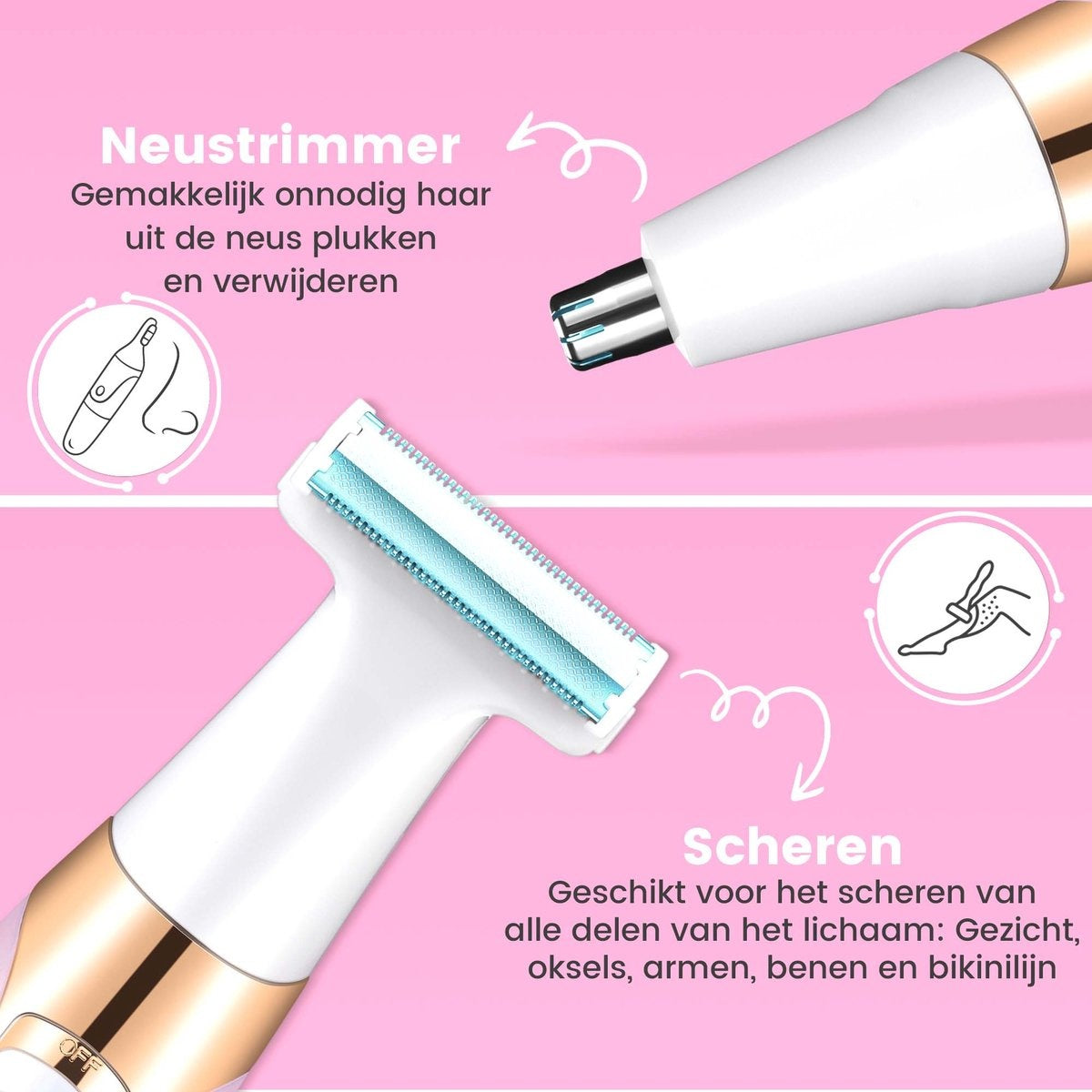 MoreWomen® 5-in-1 - Ladyshave - rasoirs pour femmes - tondeuse à sourcils - rasoir femme