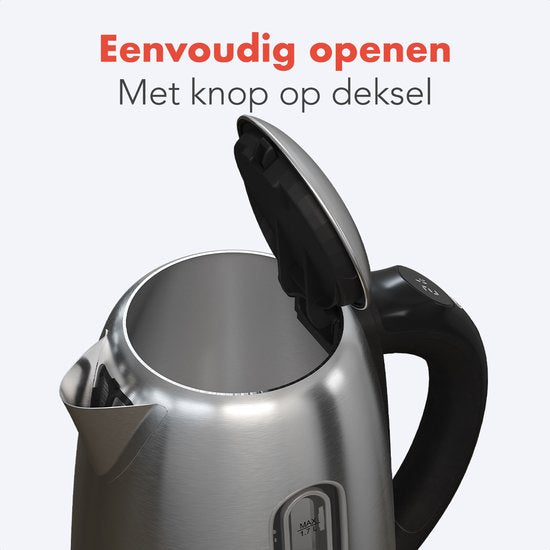 KitchenBrothers Bouilloire - avec contrôle de la température - électrique - avec filtre anti-calcaire - 1,7L - acier inoxydable