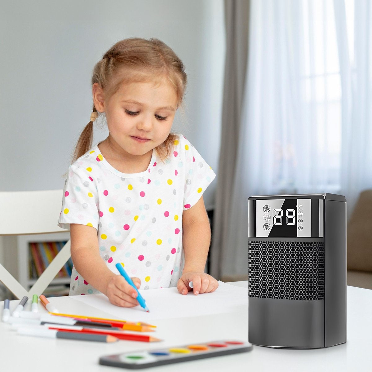 Aironex - Radiateur électrique - En céramique - 1000 W - Jusqu'à 20 m² - Noir