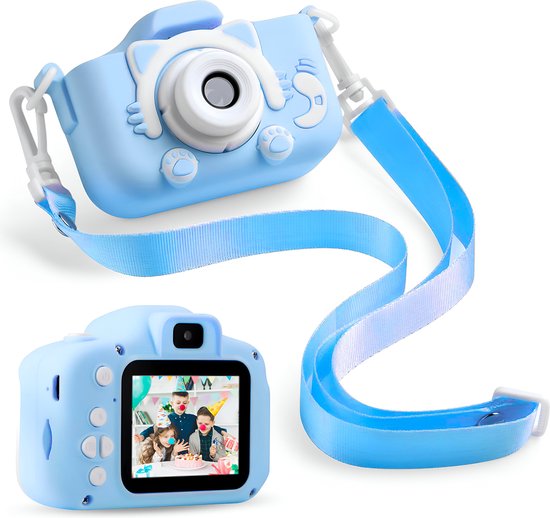 Bambini Kids' Camera - Appareil photo numérique pour enfants - Appareil photo numérique - Appareil photo pour enfants - 1080P HD - Bleu