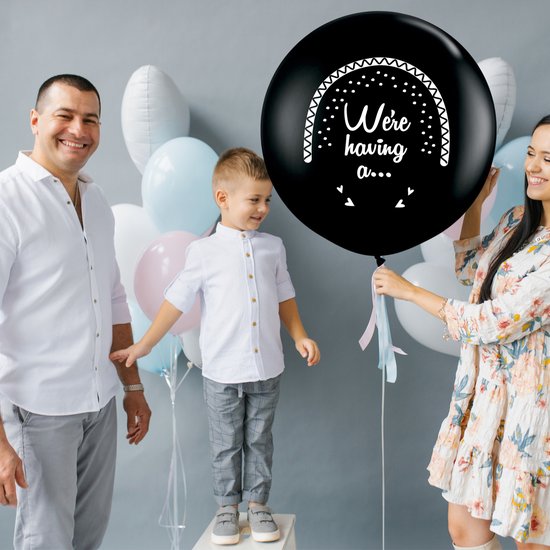 Partizzle - Décoration de fête pour la révélation du sexe - Décoration de la fête de naissance - Annonce du sexe - Garçon ou fille - XXL