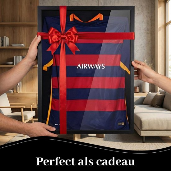 Cadre photo Bayt - Cadre photo - Encadrer un maillot de football - Cadre profond - 60x80cm - Cadre 3D - Noir