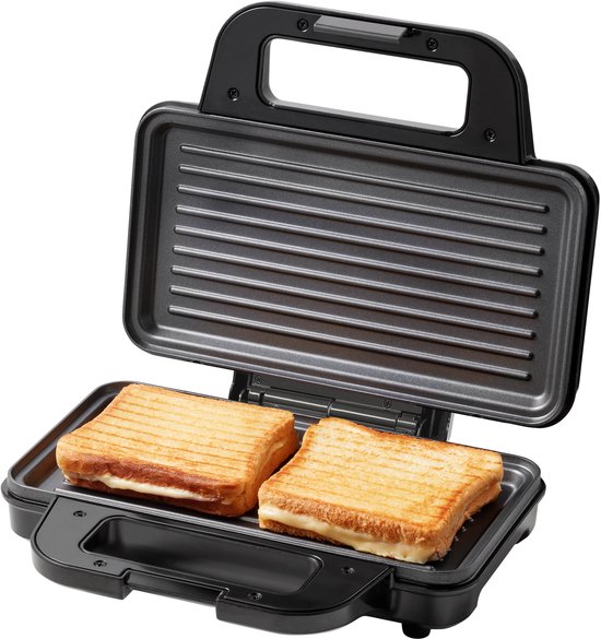 Appareil à croque-monsieur Tomado TGP2002S pour 2 croque-monsieur - Plaque de cuisson - Panini - Sans PFAS - 1 000 watts - Acier inoxydable