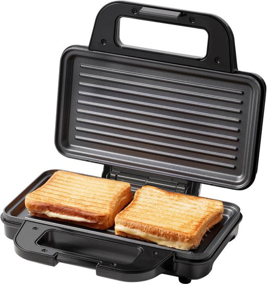 Appareil à croque-monsieur Tomado TGP2002S pour 2 croque-monsieur - Plaque de cuisson - Panini - Sans PFAS - 1 000 watts - Acier inoxydable