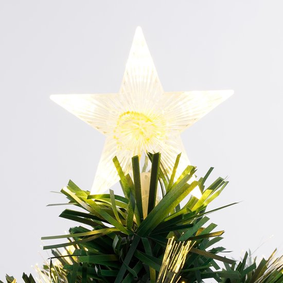 Luca Lighting Arbre de Noël artificiel Mercure avec éclairage LED en fibre optique - H150 x Ø65 cm - Vert