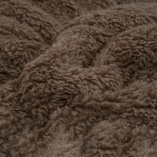 Couette Sleeptime 2 en 1 Teddy Premium sans housse - Couette avec taies d'oreiller incluses - 200 x 200 cm - Taupe/Marron