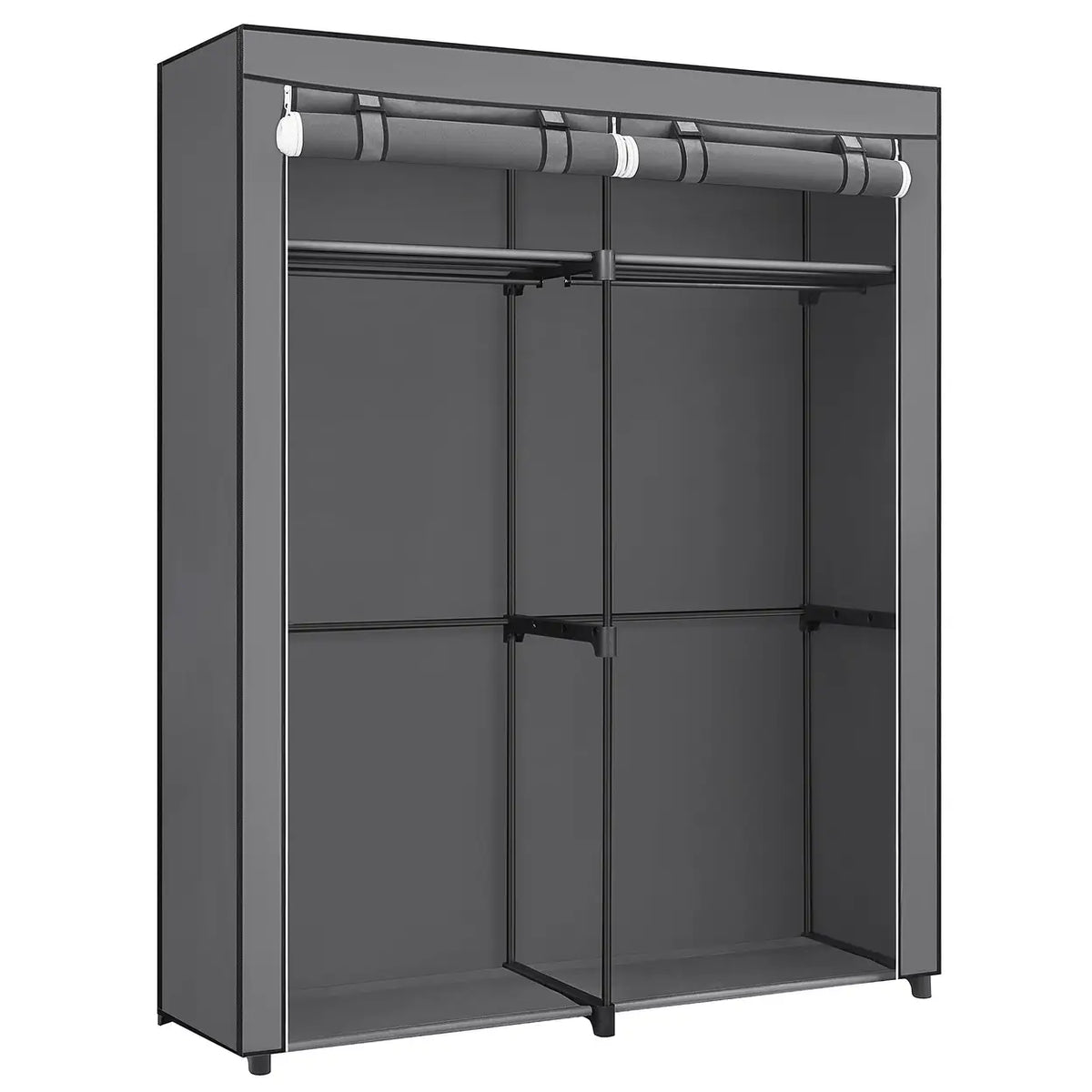 Armoire pliante en tissu Joyfurnos à double tringle - 2 portes - 43 x 140 x 174 cm - Gris
