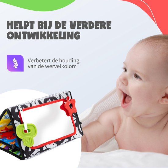 MontiPlay® Abdominal Trainer Baby - Kissing Book Baby - Baby Toy 6 mois - Jouet éducatif - Tummy Time - Montessori - Sensoriel