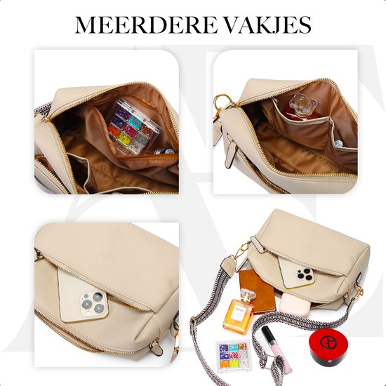 Aramae® - Sacoche pour femme - Sacoche pour femme - Sacoche pour femme - Sac à bandoulière - Sac pour téléphone - Beige mat