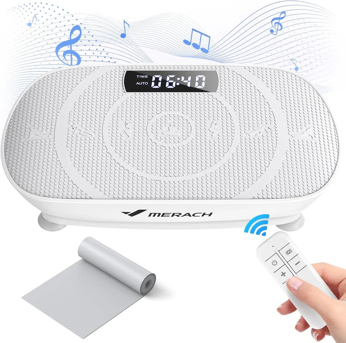 Plaque vibrante Merach Whole Body Workout – 10 vitesses – Gris – Silicone et métal