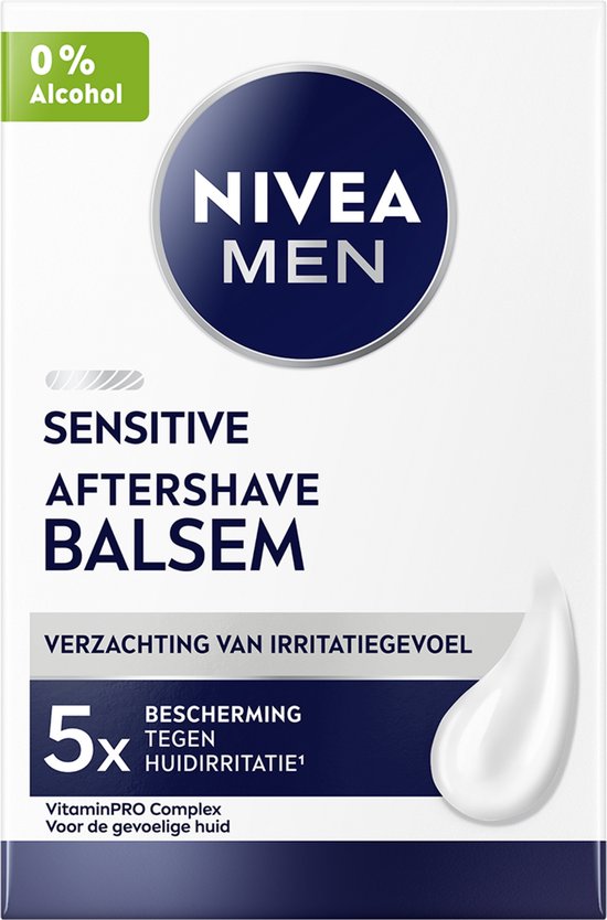 Baume après-rasage NIVEA MEN Sensitive - pour peaux sensibles - pénètre rapidement - sans alcool - 100 ml