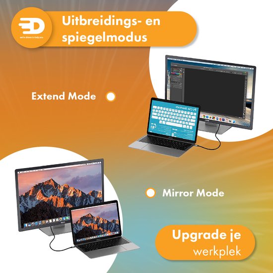 Câble USB C vers Displayport - 8K 60Hz 4K 120Hz - Thunderbolt 3 - Convient à Apple / iMac / Macbook (Pro) - 1,8 mètres