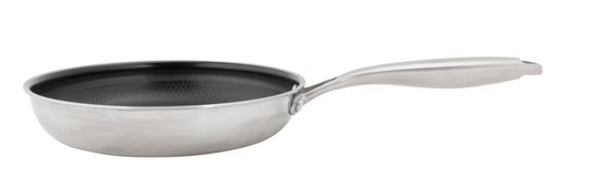 Poêle à crêpes - Thermos Thermoclad - 24 cm - revêtement antiadhésif en céramique sans PFAS - Acier inoxydable/Argent
