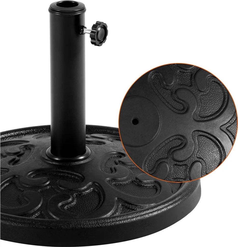 Yaheetech Pied de parasol 44,5 × 44,5 × 32,5 cm - Noir - Pied de parasol 10 kg pour mâts de parasol de 38-48 mm