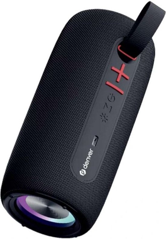 Denver Enceinte Bluetooth sans fil - Effets de lumière - Boîte à musique - AUX - TWS Pairing - BTL360 - Noir