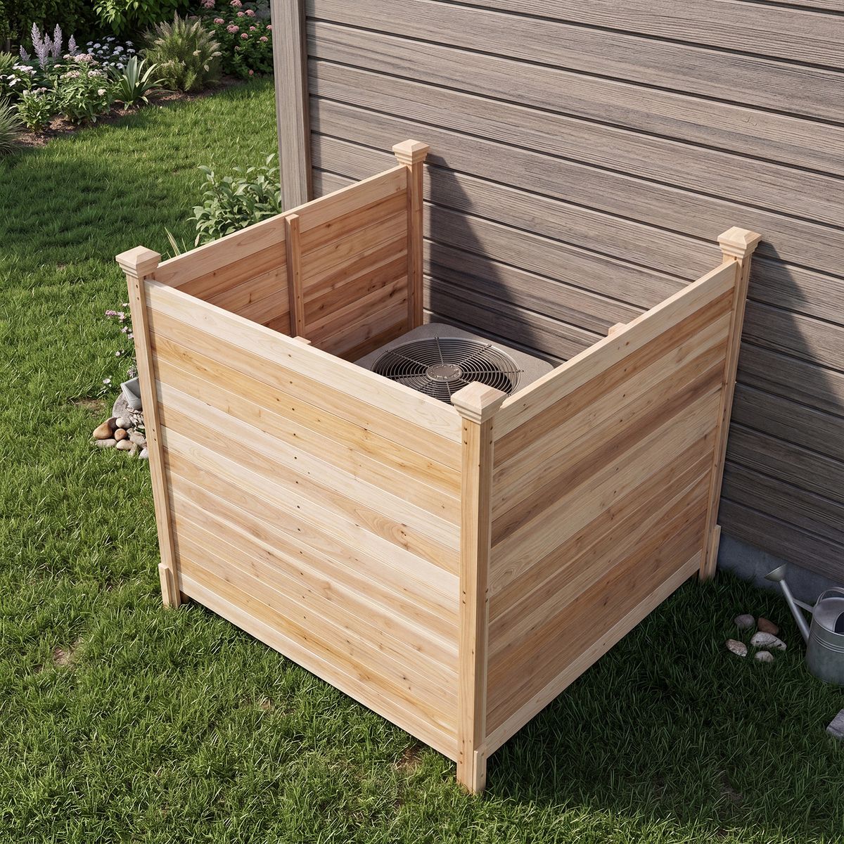Clôture de jardin Coast - 3 panneaux - Bois de pin - Naturel - 119 x 119 x 115,5 cm