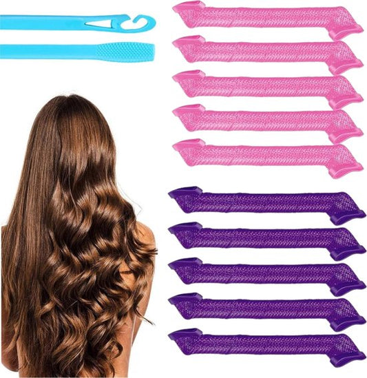 Soft & Silky - Boucles sans chaleur - 18 pièces - 30cm - Boucle à cheveux - Rouleaux à cheveux - Boucles sans chaleur - Boucleurs