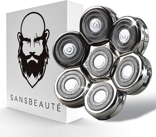 Sansbeauté® Tête de rasage - Tête de rasage - Remplaçable - 7 lames - JK-1360 & LK-8820/30 - Convient à Sansbeauté® SkullSharp PRO & SkullSharp V1 / V2