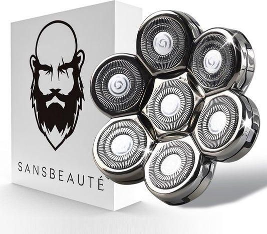 Sansbeauté® Tête de rasage - Tête de rasage - Remplaçable - 7 lames - JK-1360 & LK-8820/30 - Convient à Sansbeauté® SkullSharp PRO & SkullSharp V1 / V2