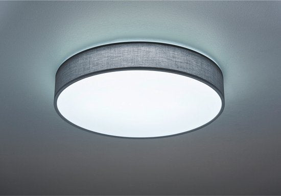TRIO LUGANO - Plafonnier - Gris - incl. 1x SMD 42 W - Télécommande - Variateur intégré - Couleur de lumière réglable en continu - Veilleuse - Fixation au plafond - Ne convient pas pour un variateur externe - Fonction mémoire