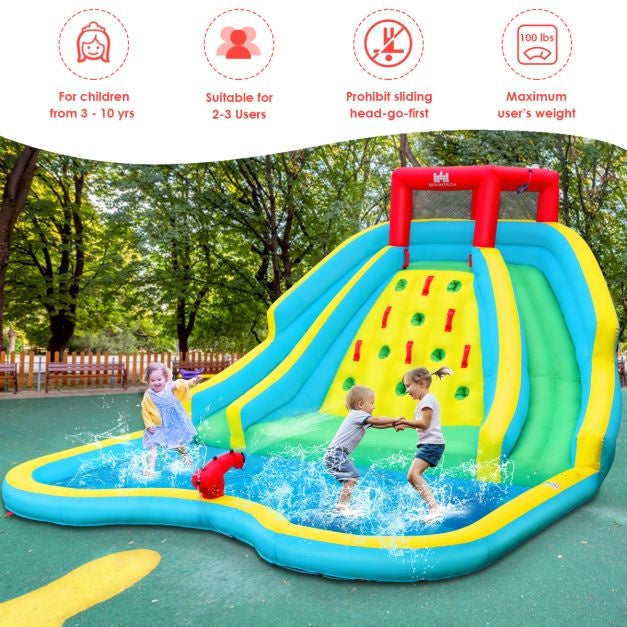 Château gonflable Coast avec toboggan aquatique - Excl. soufflerie - 518 x 366 x 229 cm