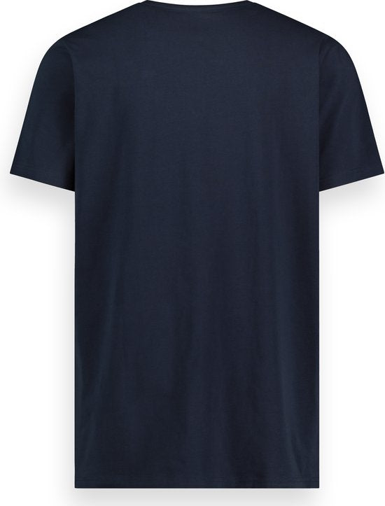 LEBASQ - T-shirt Davis pour homme - Lot de 3 - col en V - extra long - peut servir de sous-vêtement - bleu marine - taille L