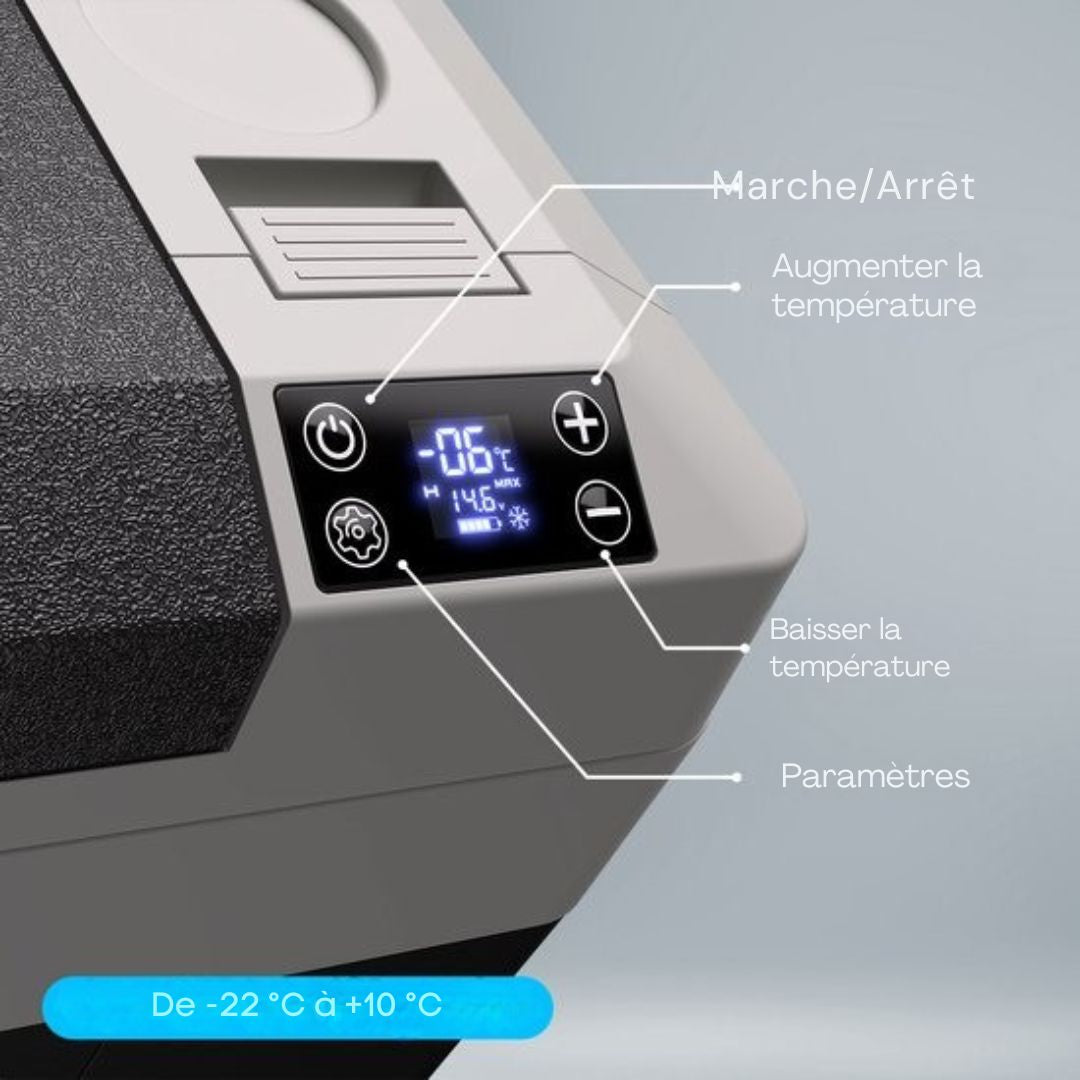Glacière électrique Auronic - Compresseur - 12V 230 Volt - Voiture - 30L - Noir/Gris
