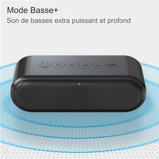 Enceinte Bluetooth Auronic - Boîte à musique sans fil - 20 heures d'écoute de musique - Extra Bass - Noir