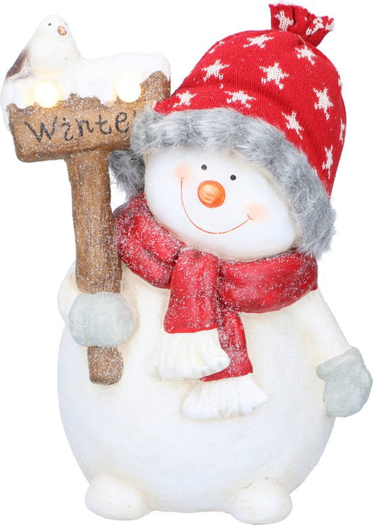 Cadeaux de Noël Figurine Couple de Bonhommes de Neige - Figurine 36CM - Décorations de Noël pour l'intérieur et l'extérieur