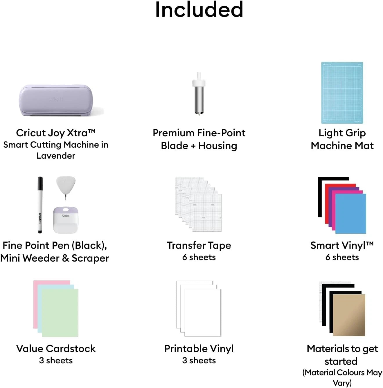 Lot Cricut Joy Xtra Basics - Lavande