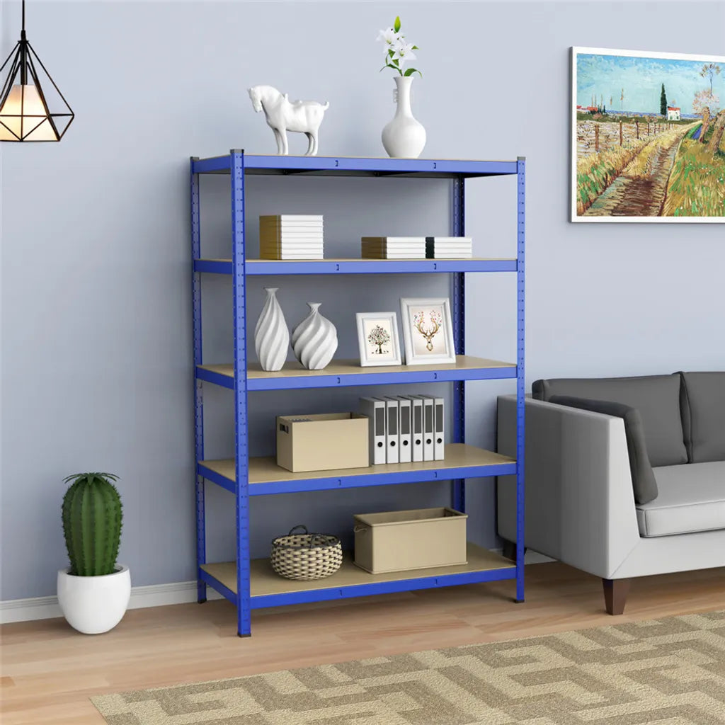 Étagère de rangement Yaheetech Heavy Duty 120 x 60 x 180 cm - Bleu - Étagère métallique à 5 tablettes, capacité de charge de 875 kg