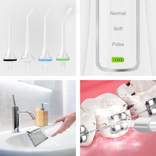 Auronic Water Flosser 300 ml - 4 Attaches - Blanc