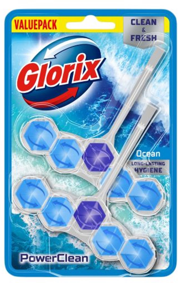Glorix : pastilles pour WC Power Clean Ocean, lot de 2