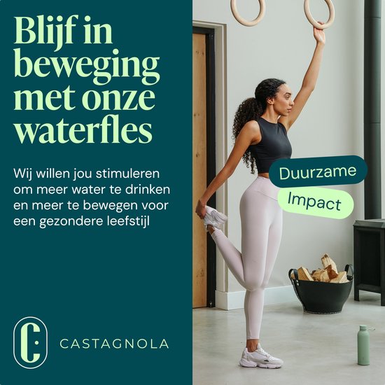 Bouteille d'eau Castagnola - Bouteille à boire en acier inoxydable 500 ML - Thermos en acier - Bouteilles à boire pour adultes - Double paroi - Vert