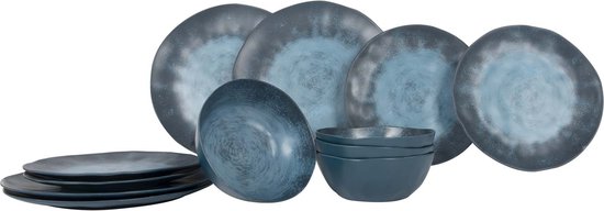 Service de table Gimex Stone Line - Bleu foncé - 12 pièces