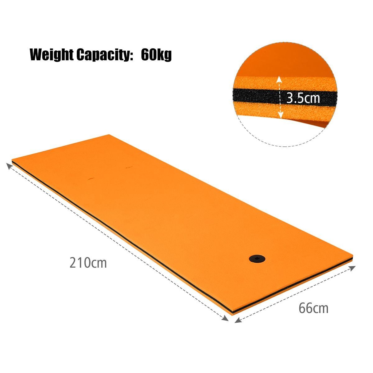 Coast Tapis flottant - Max. 60 kg - 210 x 66 kg - Orange