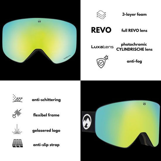 Masque de ski MowMow STEALTH - Oculaire photochromatique - UV400 - Femmes - Hommes