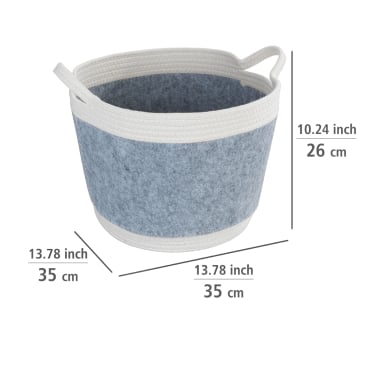 Panier de rangement WENKO Bea Noir - Ø 35 x 26 cm - Coton/polyester