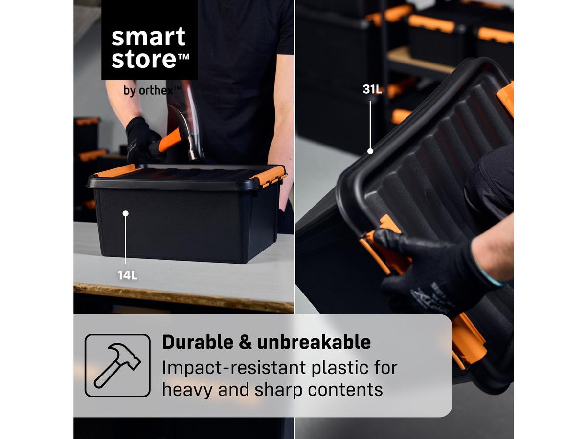 Boîte de rangement Orthex SmartStore Pro 15 - Empilable - 14 litres - Noir