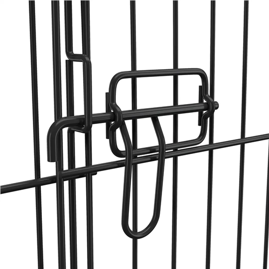 Yaheetech Enclos pour chiots 8 panneaux 61 x 76 cm - Noir - Enclos pliable pour chiens avec porte et 2 fermetures