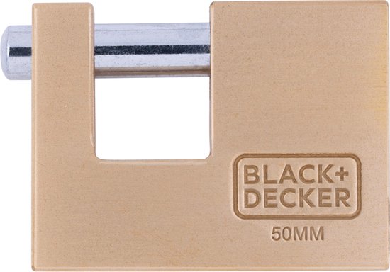 BLACK+DECKER Cadenas - 50mm - 3 clés incluses - Laiton massif