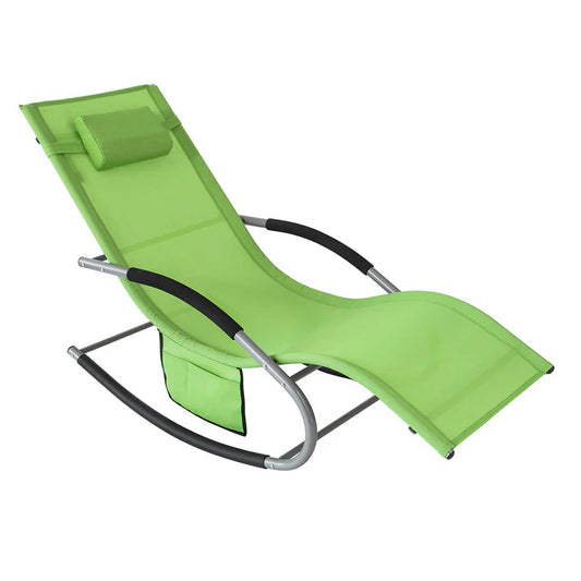 SoBuy Chaise de jardin - Chaise longue avec sac - Chaise longue verte - OGS28-GR