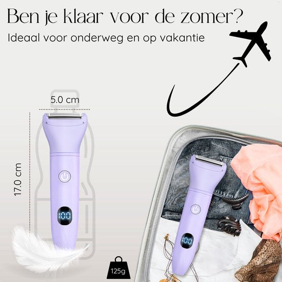 Rasoir 3 en 1 avec écran - Visage - Aisselles - Jambes - Maillot - Sansbeauté® - Rasoir Femme - Epilateur électrique - Epilation visage femme - Tondeuse Femme - Rasoir Bikini - USB Rechargeable