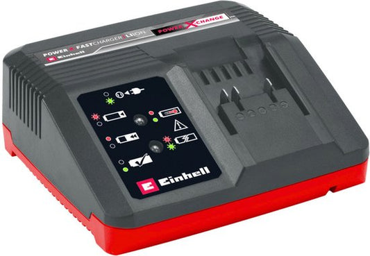 Chargeur rapide Einhell - Power X-Change - 18 V - Courant de charge : 4 A - Support mural intégré - Compatible avec toutes les batteries Power X-Change