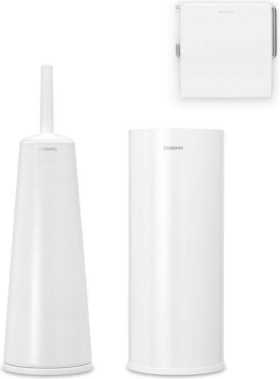 Ensemble d'accessoires de salle de bains Brabantia ReNew - 3 pièces - Blanc