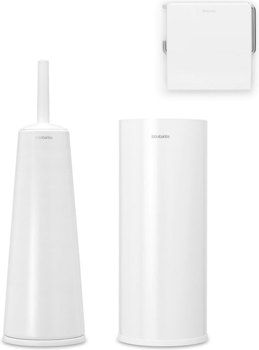 Ensemble d'accessoires de salle de bains Brabantia ReNew - 3 pièces - Blanc